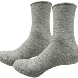 ULLMYS Merino Wollsocken – Dicke Terry mit 98% Naturfasern, davon 80% Merino Wolle für Warme Füße & Komfort, aus Europa – Hellgrau, Unisex, 2 Paar Größe 43/46