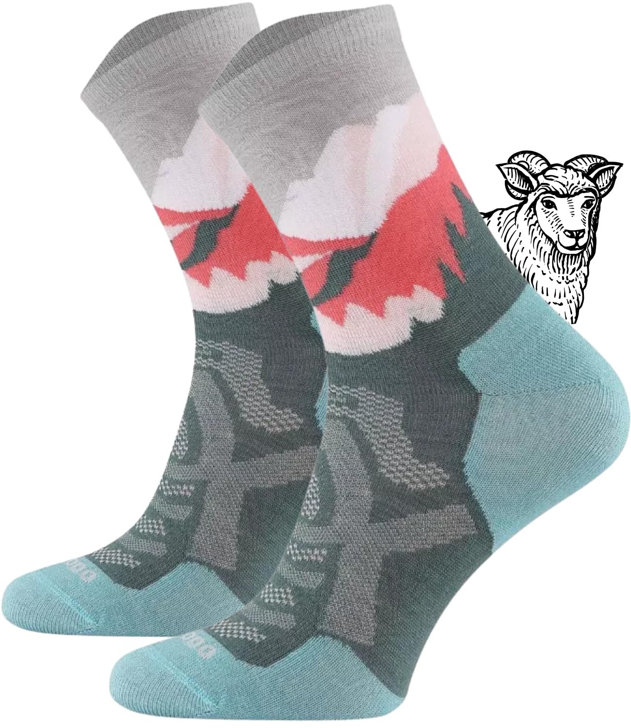 TODO Comodo Dünne Leichte 70% Merino Wandersocken Damen Sommer Wandersocken Merino-Wolle Trekkingsocken (Olive, 35-38)